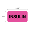 Nevs Label, Insulin 7/8" x 1-5/8" Flr Pink w/Black P-14470